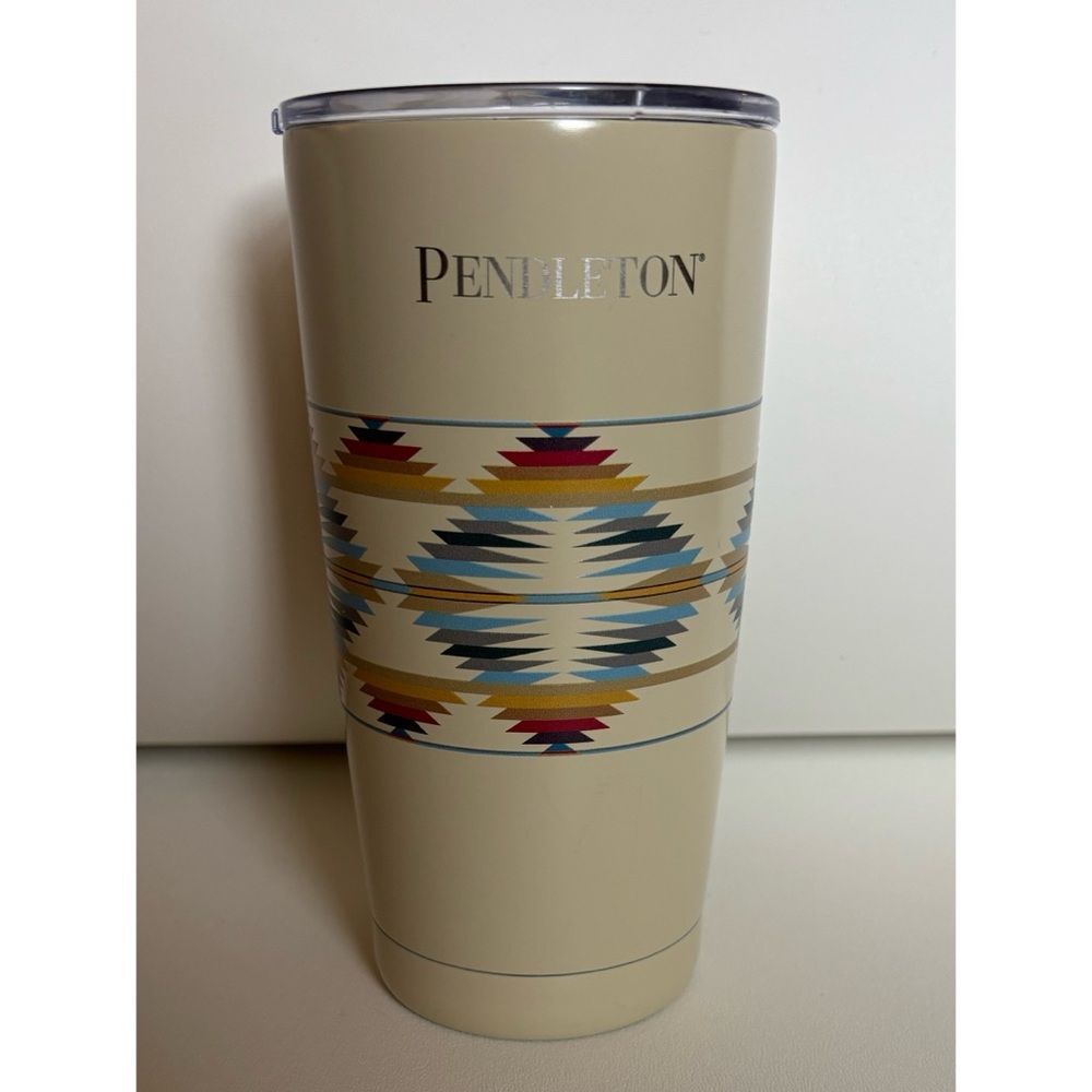 Pendleton Double Wall Stainless Steel 20 Oz. Hot Cold Tumbler Beige Navajo Theme